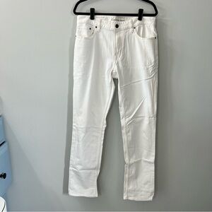 Calvin Klein White Cotton Slim Straight Jeans W32 L32